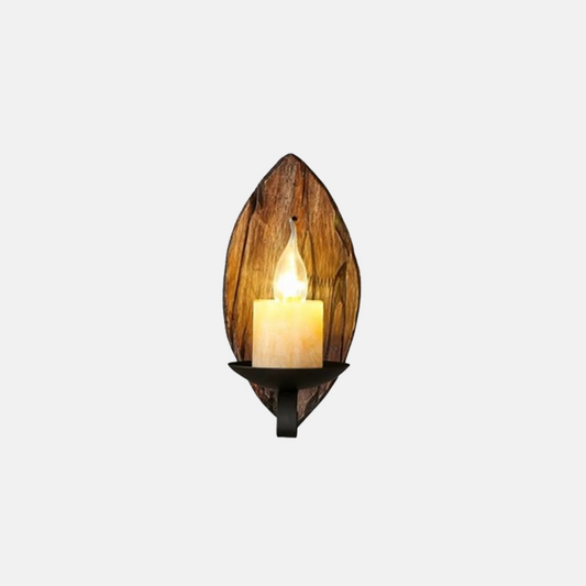 Vintage Wandleuchte Holz Metall konisch Burlywood Esszimmer