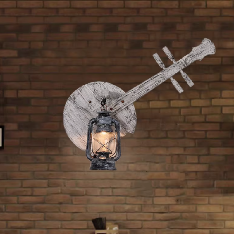 Vintage Kiefernholz Holzfarbe Wandlampe Wohnzimmer