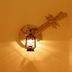 Vintage Kiefernholz Holzfarbe Wandlampe Wohnzimmer