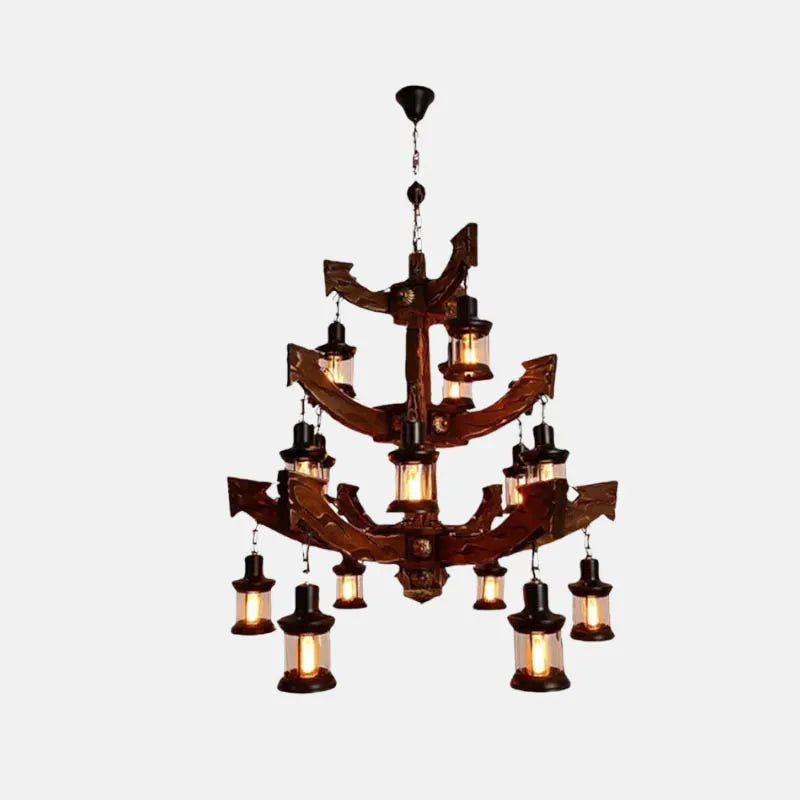 Retro Pendelleuchte Metall Braun Wohnzimmer