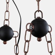Vintage Pendelleuchte Schwarz Holz Metall Zylindrisch Wohnzimmer