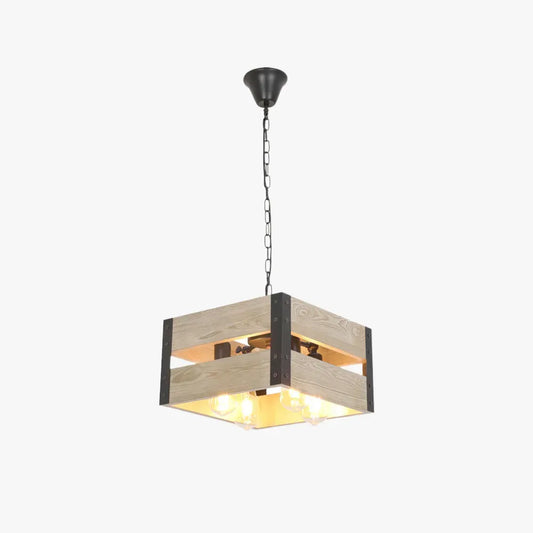 Retro Pendelleuchte Holz Schwarz Wohnzimmer