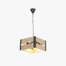 Retro Pendelleuchte Holz Schwarz Wohnzimmer