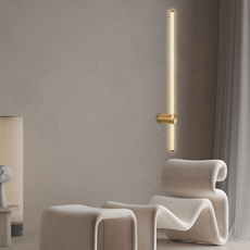 Minimalistische Wandleuchte Gold Metall Acryl Linear Kupfer Nickel Esszimmer