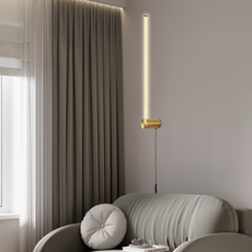 Minimalistische Wandleuchte Gold Metall Acryl Linear Kupfer Nickel Esszimmer
