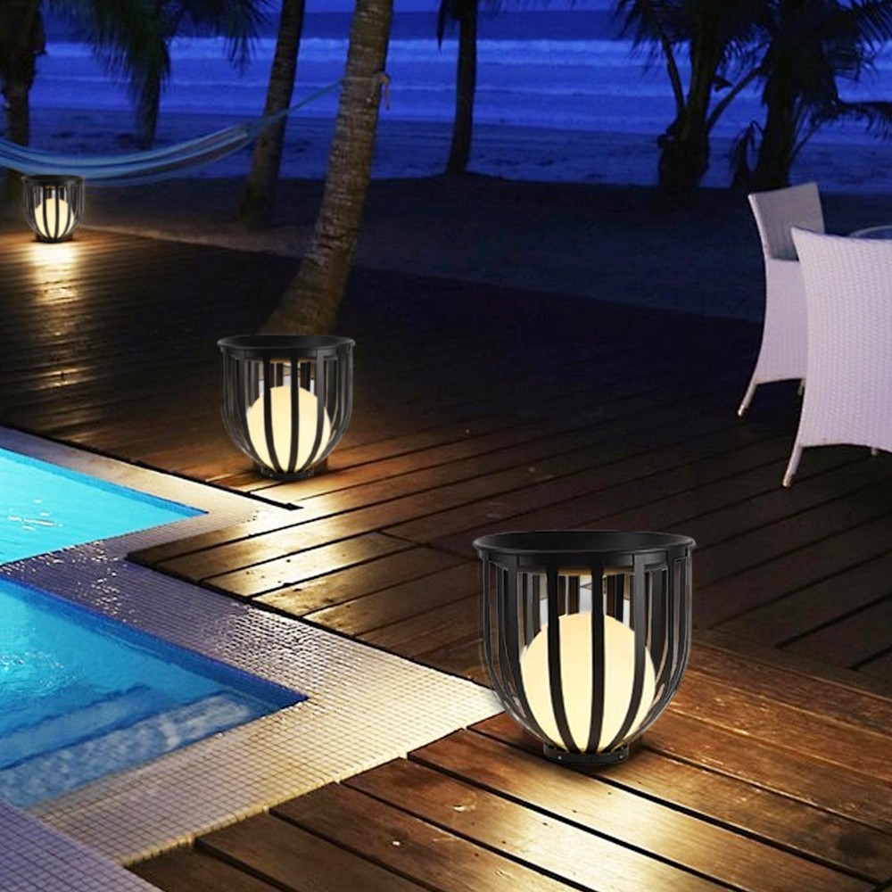 Moderne Wegelampe Schwarz Metall Laterne Außen