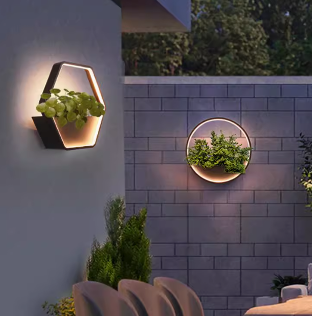 Dekorativ Wandleuchte LED Metall Schwarz Garten