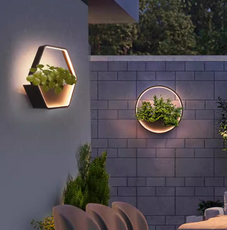Dekorativ Wandleuchte LED Metall Schwarz Garten