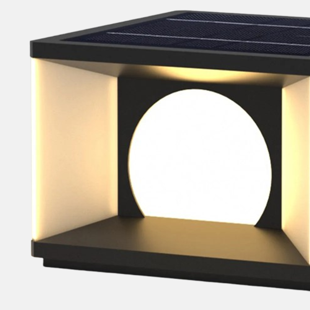 Moderne Außenlampe Schwarz Metall Rechteckig Innenhof