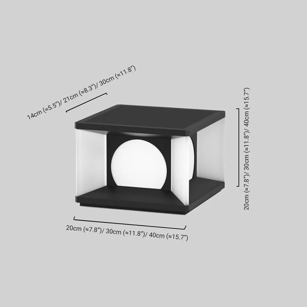Moderne Außenlampe Schwarz Metall Rechteckig Innenhof
