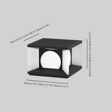 Moderne Außenlampe Schwarz Metall Rechteckig Innenhof