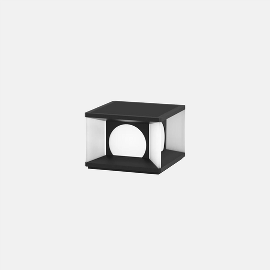 Moderne Außenlampe Schwarz Metall Rechteckig Innenhof