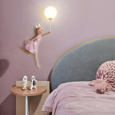 Designer Wandleuchte Acryl Rosa Schlafzimmer