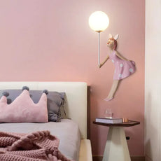 Designer Wandleuchte Acryl Rosa Schlafzimmer