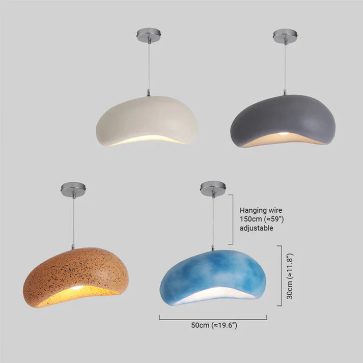Maßzeichnung der modern Pendelleuchte LED Resin 
