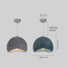 Art Deco Pendelleuchte LED Oval Blau Resin Esszimmer 