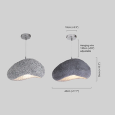 Art Deco Pendelleuchte LED Kappenförmig Grau Resin Esszimmer 