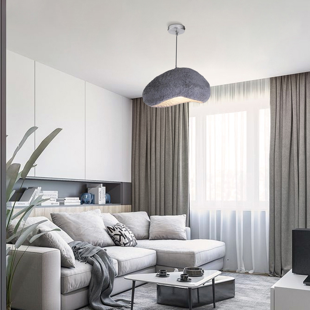 Art Deco Pendelleuchte LED Kappenförmig Grau Resin Esszimmer 