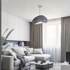 Art Deco Pendelleuchte LED Kappenförmig Grau Resin Esszimmer 