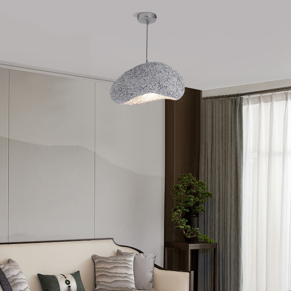 Art Deco Pendelleuchte LED Kappenförmig Grau Resin Esszimmer 