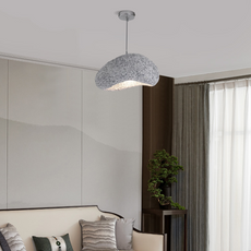 Art Deco Pendelleuchte LED Kappenförmig Grau Resin Esszimmer 