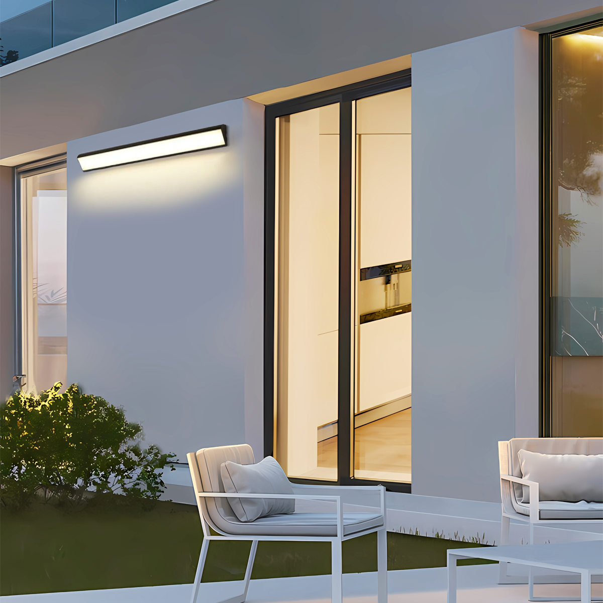 Moderne Außenwandleuchte LED Rechteckig Schwarz Metall Badzimmer/Flur/Garten
