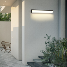 Moderne Außenwandleuchte LED Rechteckig Schwarz Metall Badzimmer/Flur/Garten