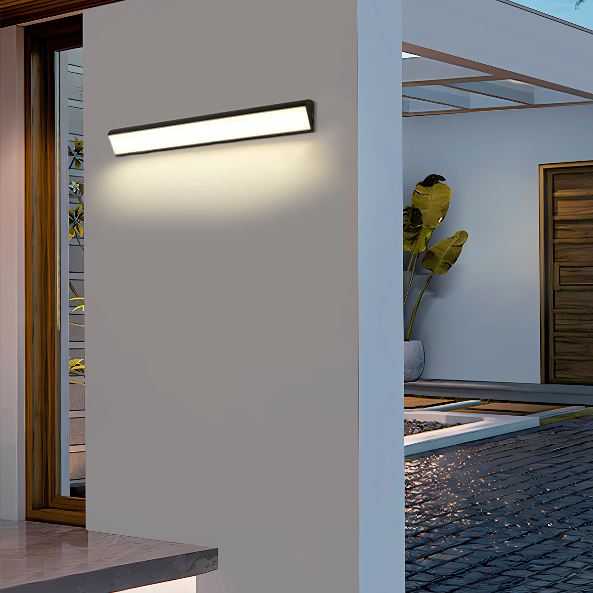 Moderne Außenwandleuchte LED Rechteckig Schwarz Metall Badzimmer/Flur/Garten