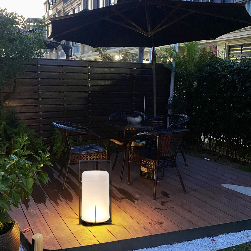 Moderne Außenleuchte Schwarz Metall Acryl Zylindrisch Garten