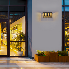 Moderne Wandleuchte Schwarzes Metall Geometrische Außenleuchte