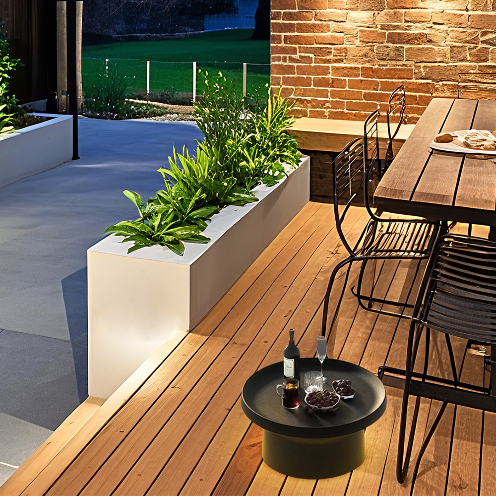 Modern Außenstehleuchte LED Zylindrisch Schwarz Metall Solar Terrasse