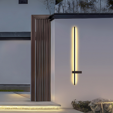 Minimalistische Außenwandleuchte LED Metall Schwarz Garten/Balkon
