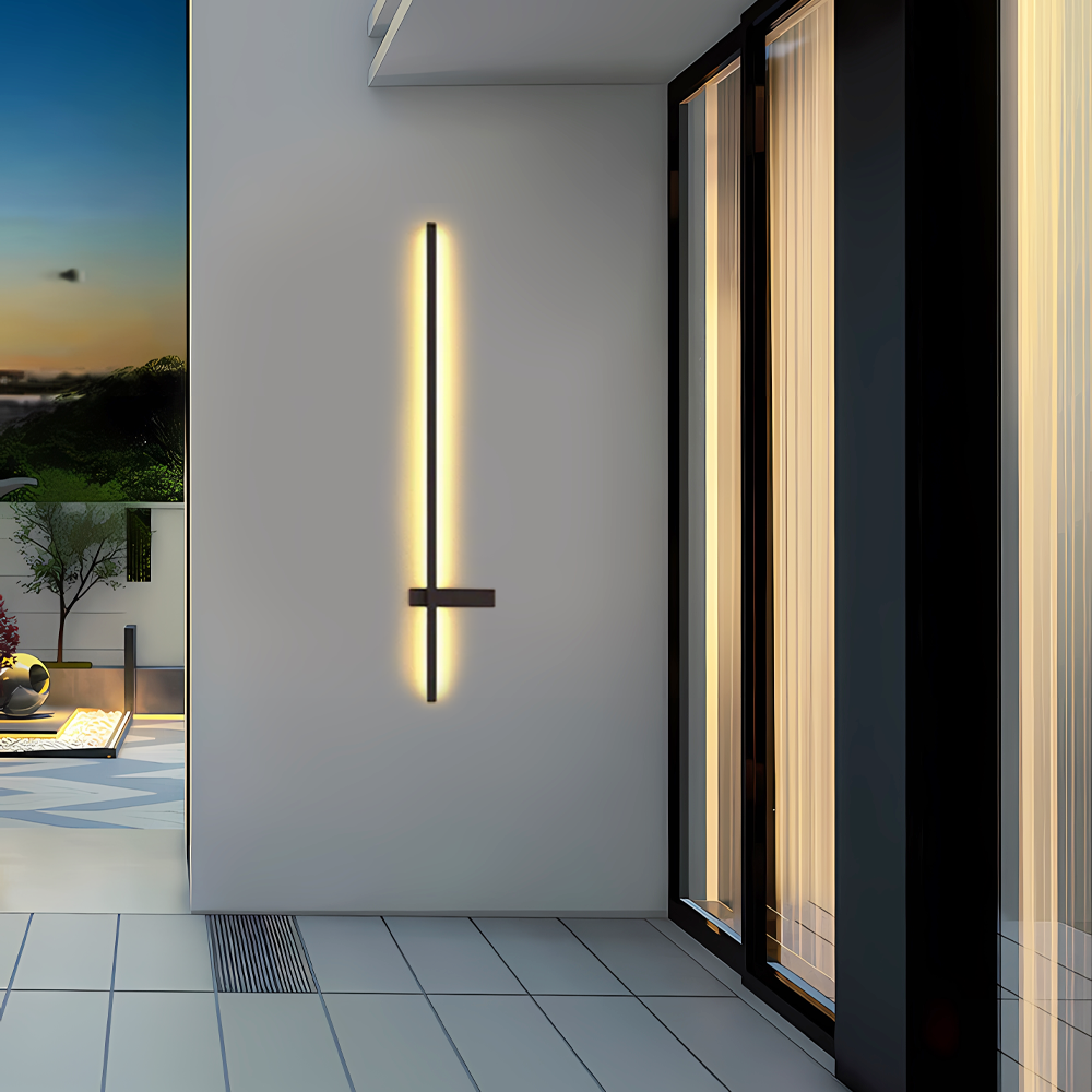 Minimalistische Außenwandleuchte LED Metall Schwarz Garten/Balkon