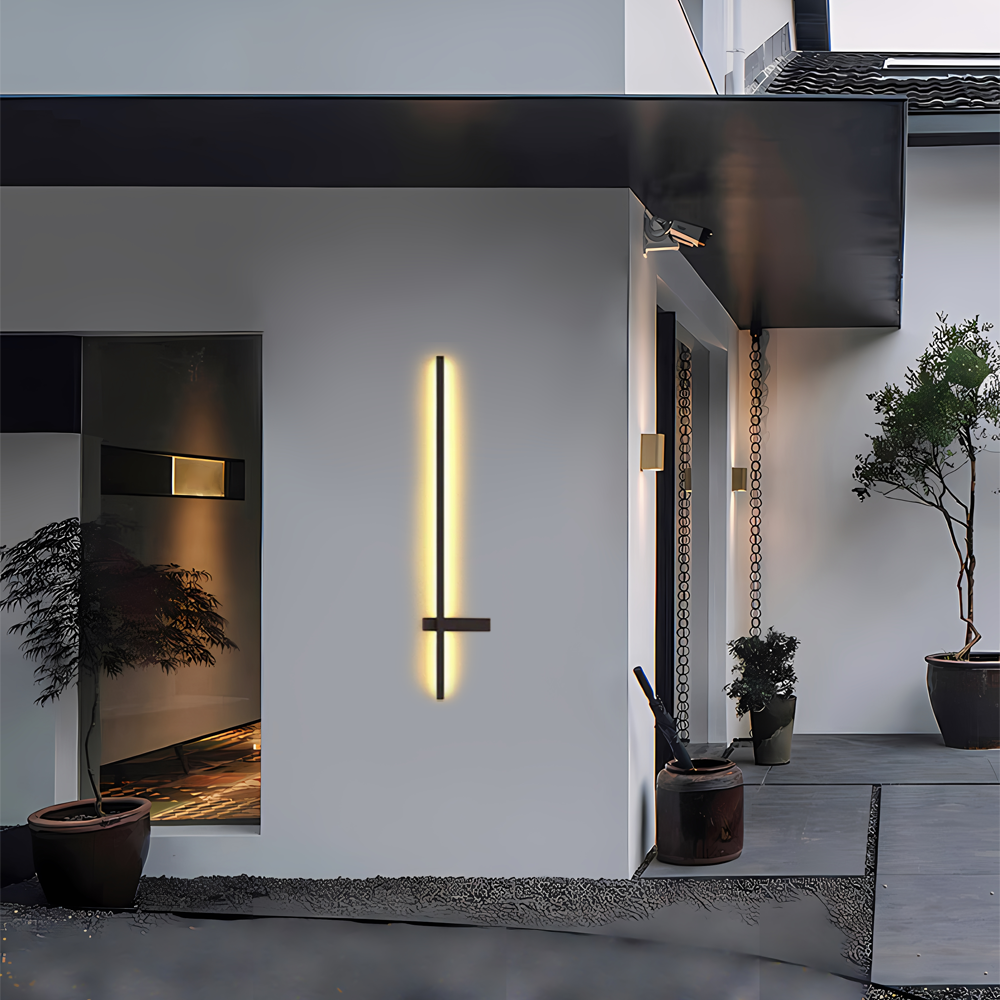 Minimalistische Außenwandleuchte LED Metall Schwarz Garten/Balkon