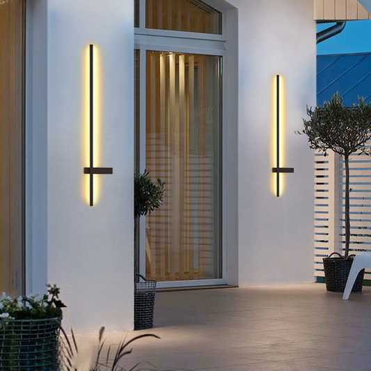 Minimalistische Außenwandleuchte LED Metall Schwarz Garten/Balkon