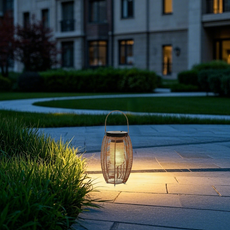 Bauernhaus Außenlampe Holz Metall Rattan Elliptisch Garten
