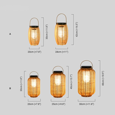Bauernhaus Außenlampe Holz Metall Rattan Elliptisch Garten