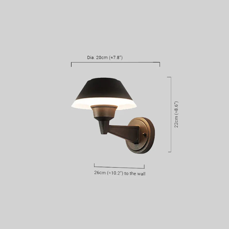 Vintage Wandlampe LED Metall Schwarz Hof