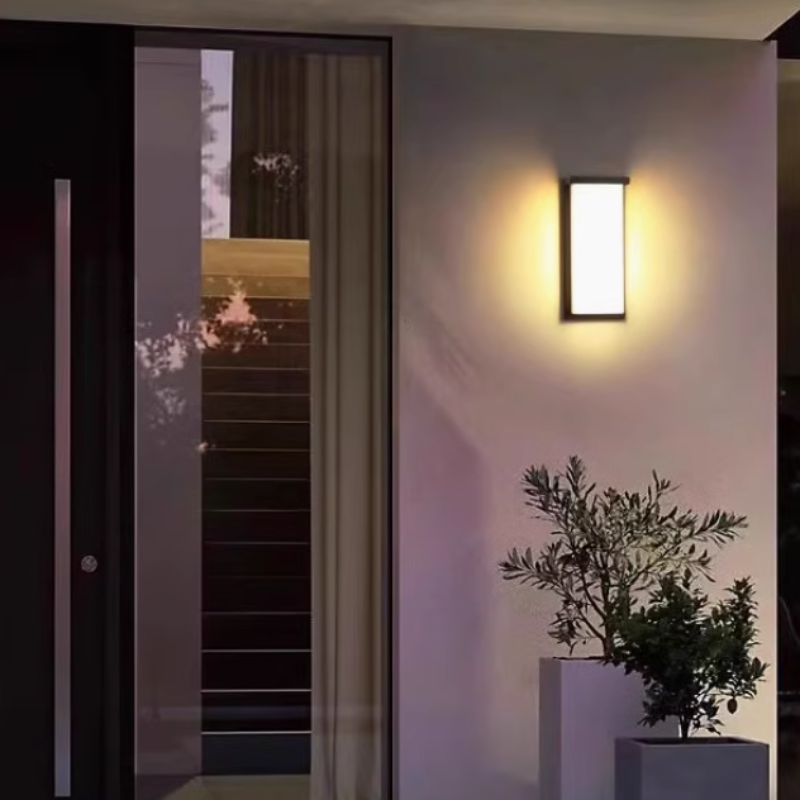 Modern Wandlampe Acryl/Metall Schwarz Garten