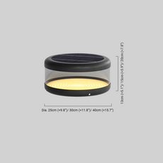 Moderne Außenlampe Acryl Schwarz Metall Zylindrisch Außen