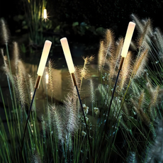 Minimalistisch Außenlsteheuchte LED Linear Schwarz Metall Garten