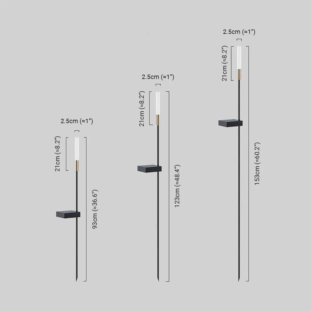 Minimalistisch Außenlsteheuchte LED Linear Schwarz Metall Garten