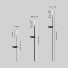 Minimalistisch Außenlsteheuchte LED Linear Schwarz Metall Garten