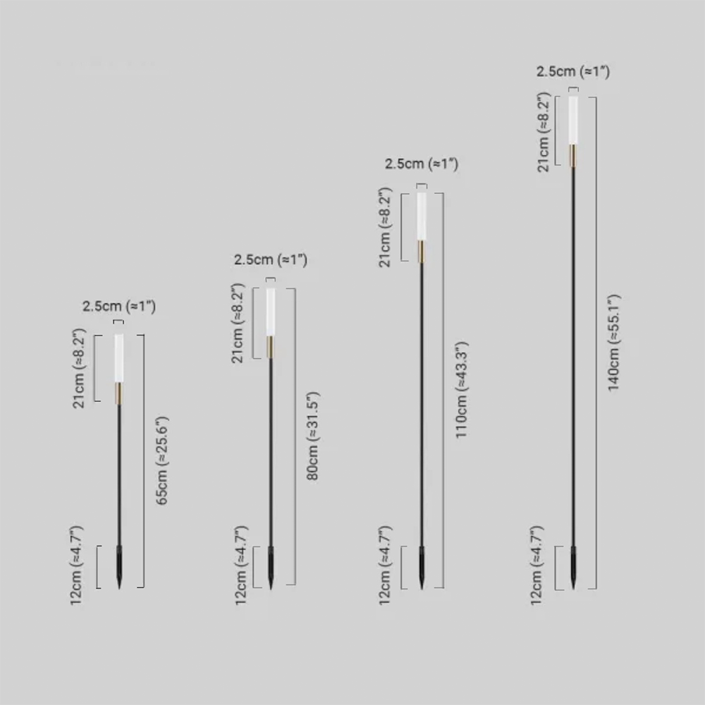 Minimalistisch Außenlsteheuchte LED Linear Schwarz Metall Garten