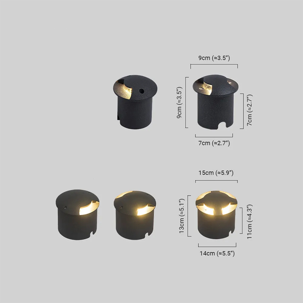 Modern Außenbodenleuchte LED Zylindrisch Schwarz Metall Solar Garten