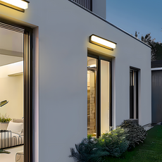 Moderne Wandleuchte Schwarz Metall Acryl Rechteckig Garten