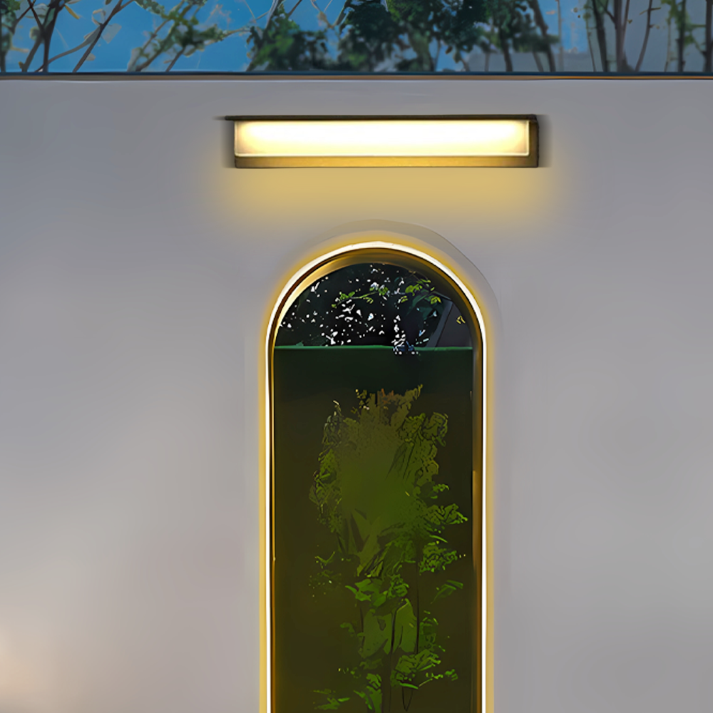 Moderne Wandleuchte Schwarz Metall Acryl Rechteckig Garten