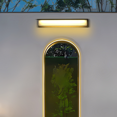 Moderne Wandleuchte Schwarz Metall Acryl Rechteckig Garten