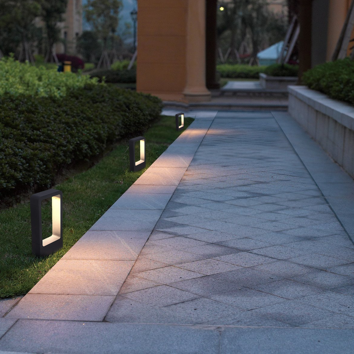 Minimalistische Außenwegeleuchte LED Rechteckig Schwarz - IP65 Wasserdicht