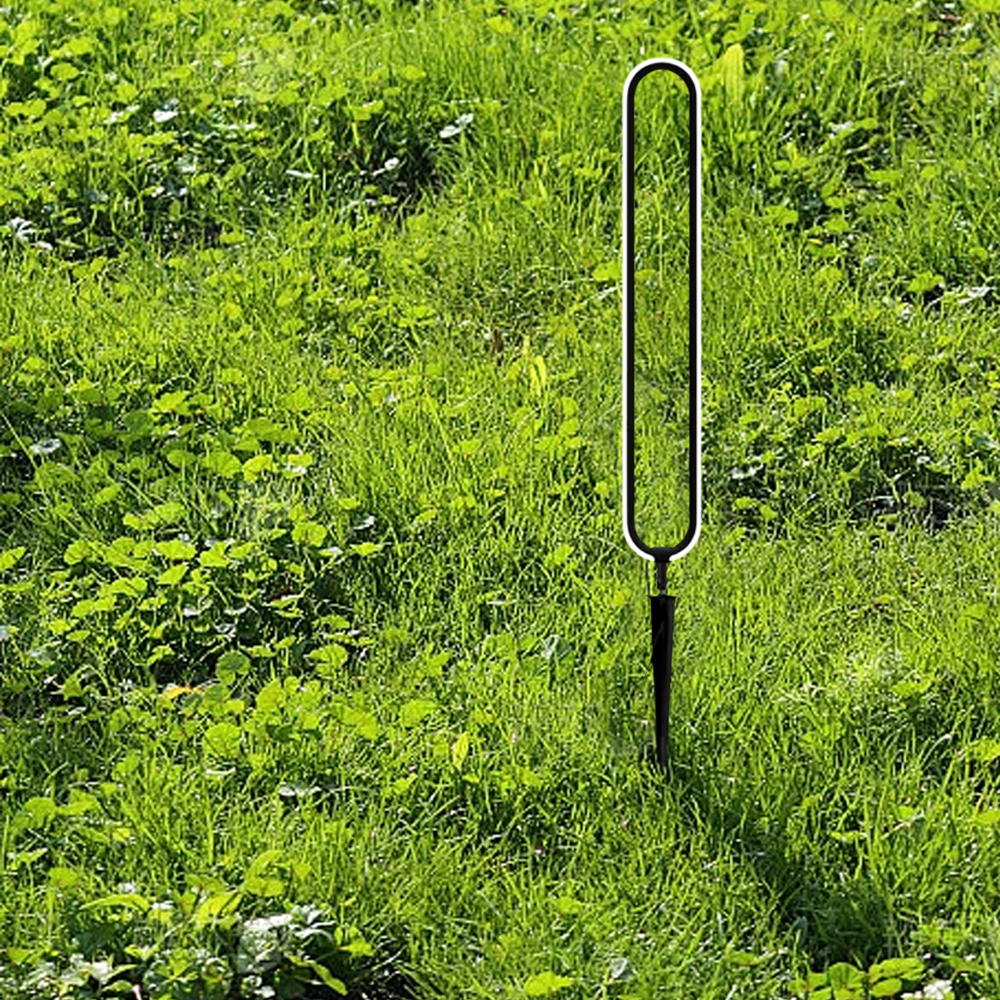 Modern Außenstehleuchte LED Ring Schwarz Metall Solar Garten